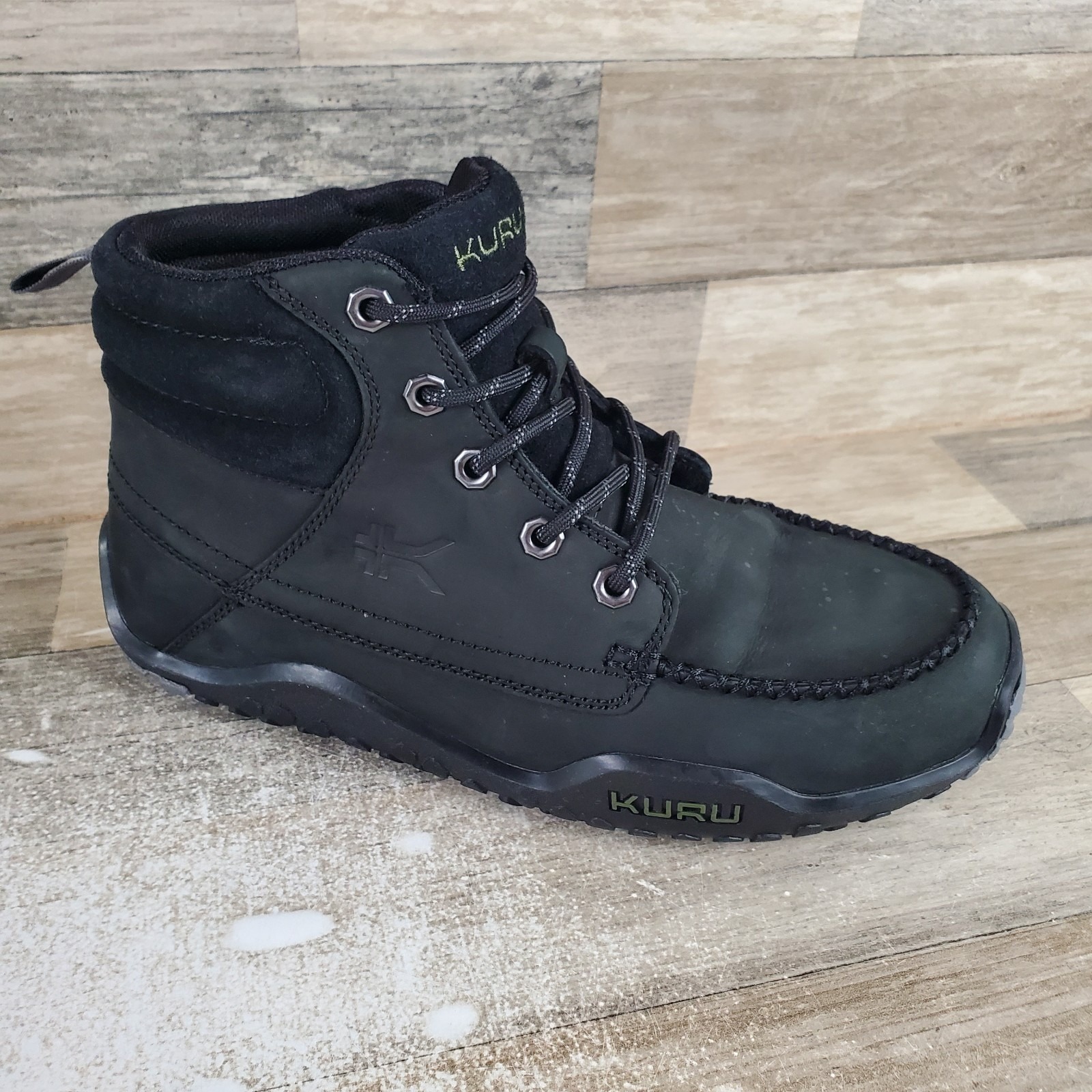 Kuru Quest Mens Hiking Boot Sz 8.5 M Jet Black Basalt Fig Purple Mid Top Lace Up